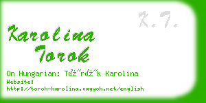 karolina torok business card